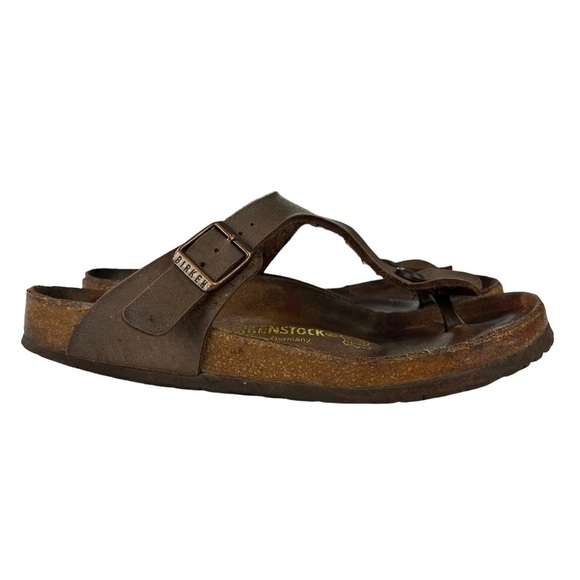 Birkenstock Gizeh Brown Thong Sandals Womens Size 7-7.5‎ - Picture 1 of 12
